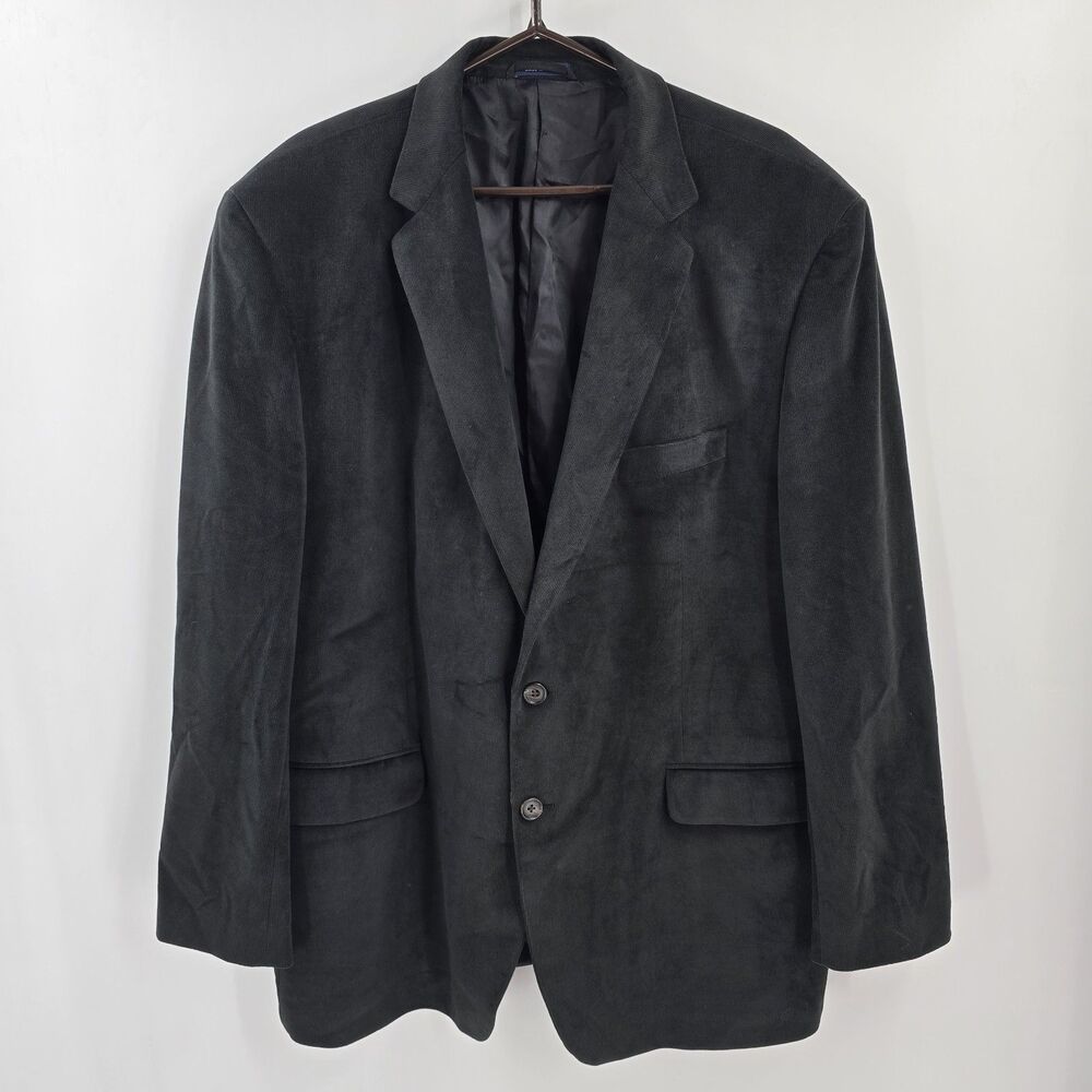 Ralph Lauren Blazer Mens 50R Black Corduroy Jacket Sport Coat Button Classic